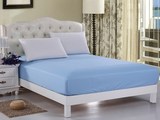 天蓝色床笠圆形床单床罩纯色床裙定制席梦思床垫保护套罩防滑床套