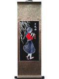 贵州民族手工艺品安顺特色精品蜡染卷轴画餐厅茶楼装饰壁挂月光曲