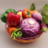 仿真蔬菜模型 假蔬菜玩具 厨房橱柜装饰品 仿真水果蔬菜套装 包邮