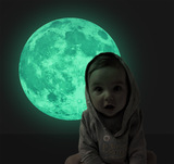 创意发光贴纸儿童房卧室寝室背景装饰夜光荧光梦幻月球地球墙贴