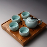 龙泉青瓷功夫茶具套装手工陶瓷茶壶茶杯整套茶具一壶四杯高档礼品