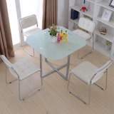 钢化玻璃餐桌椅组合 现代简约餐桌 小户型欧式餐桌椅烤漆饭桌子