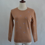 鄂尔多斯市生产冬100%纯山羊绒衫女士加厚成熟高贵羊毛衫毛衣S64