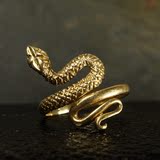 西洋古董首饰 1930年18k黄金蛇形古董戒指 生肖蛇
