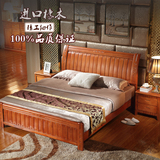 包邮橡木实木床单人床1.5米1.2米儿童床1.8双人床高箱储物宜家床