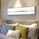 简约现代横幅婚房床头画客厅沙发背景墙装饰画单联有框画剪影抽象