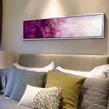 卧室床头画现代简约酒店工装抽象紫红油画横幅客厅沙发背景墙挂画
