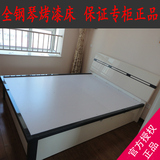 双人床1.8米1.5高箱气动床头柜亮光钢琴烤漆白非实木现代简约品牌