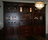北京立答斯家具厂直销欧式实木酒柜酒窖带酒架玻璃柜酒杯木质