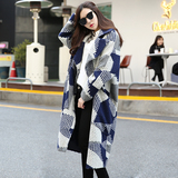 2016秋冬季新款韩版格子羊毛大衣女装中长款韩范茧型加厚毛呢外套