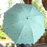 小清新米兰花黑胶防晒晴雨伞三折两用遮阳伞创意韩国折叠太阳伞女