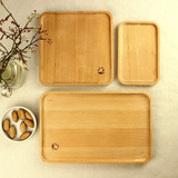 非同凡品 榉木实木早餐托盘茶盘 日式创意披萨蛋糕长方形餐具道具