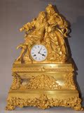 西洋古董 老 18k铜镀金 瓷面 钟表 走打正常 收藏 家居设计 完好