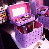 多功能化妆包韩国品牌收纳包超大容量手提化妆盒折叠旅行化妆箱包