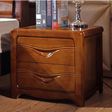 实木床头柜橡木床边柜现代简约胡桃储物柜实木床小户型抽屉收纳柜