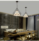 美式复古创意个性单头灯工业风现代钻石吊灯餐厅灯北欧简约鸟笼灯