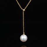 宝石矿工珍珠系列 18k黄金天然海水akoya珍珠项链 可调节珍珠吊坠