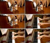 小女孩弹干钢琴学习钢琴的场景高清宣传片视频素材LY1271
