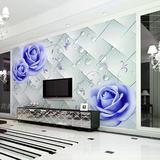 电视背景墙壁纸3d立体壁画玫瑰花 客厅简约现代影视墙纸无缝墙布