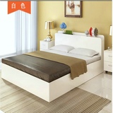 特价现代简约田园板式床1.8m双人床储物木质拼接高箱大床家具