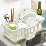 沃之沃厨房用品大号塑料厨房沥水架 碗碟沥水置物架/厨房角架碗架