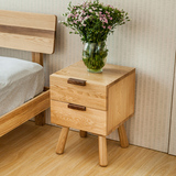 全实木白橡木角柜边柜北欧现代简约日式双抽屉床头柜