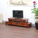 实木中式红橡木精品客厅组合木电视柜储物柜带抽仿古家具