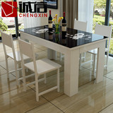 餐桌钢化玻璃简约现代小户型烤漆餐桌椅组合餐厅创意长方形吃饭桌