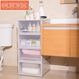 日本FaSoLa抽屉式收纳柜塑料衣物收纳盒玩具浴室可自由组合整理箱