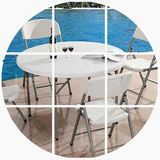 简易折叠圆桌便携式餐桌圆形可伸缩折叠桌小户型家用酒店折叠餐桌