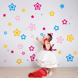 儿童房幼儿园背景墙五彩星星墙贴装饰贴画可爱五角星贴可移除贴纸