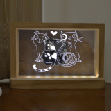 3D音乐灯相框灯LED宜家实木立体创意卧室床头氛围小夜灯生日礼物