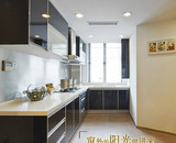 天津定做整体厨房橱柜 晶钢玻璃门板 现代时尚款 优惠大促销