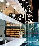 现代设计简约时尚个性创意透明水晶球艺术餐厅西餐厅吊灯单灯LED