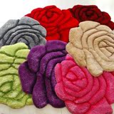 特价时尚 3D立体玫瑰花 超细韩国丝地毯卧室玄关地毯 门垫 椅子垫