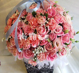 厦门福州母亲节教师三八节祝福粉色康乃馨玫瑰礼盒厦门鲜花速递