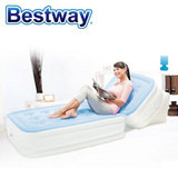 Bestway双层充气床单人充气床垫靠背可调解 加厚气垫床户外便携床