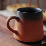 复古水杯子陶瓷创意马克杯带盖勺日式大容量情侣磨砂咖啡杯茶杯