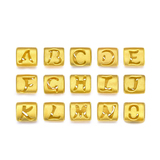 周大生 黄金字母手链 3D硬足金DIY黄金转运珠手串项链送女友