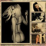 欧美性感女歌手电影明星LadyGaGa裸女装饰画无框画牛皮纸海报写真