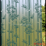 5米包邮玻璃贴纸贴膜绿色竹子不透明厨房移门浴室窗户隔热防爆膜