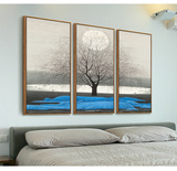 日式客厅装饰画 玄关沙发背景挂画有框三联新中式壁画树 浮世绘