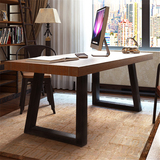 欧式电脑桌现代简约桌子铁艺复古家居办公桌铁书桌长方形电脑桌