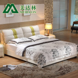 布艺床 可拆洗布床小户型双人床 时尚皮布床气动储物布床1.8米