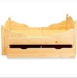 包邮特价 实木儿童家具 1米伸缩儿童床单人松木床 原木色