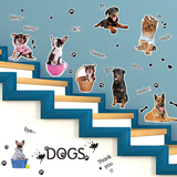 3d立体仿真狗贴纸卡通动物儿童房幼儿园墙壁贴画创意早教学习墙贴