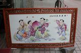 景德镇陶瓷瓷板画 名人名家瓷板画 手绘粉彩福寿康宁图 冯平英
