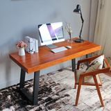 美式乡村铁艺复古办公桌电脑桌会议桌写字台实木餐桌简约双人桌椅