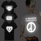 韩国大码女T恤权志龙GD反光字母情侣短袖BIGBANG演唱会同款打歌服