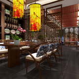 新中式吊灯创意鸟笼餐厅茶楼灯具火锅店过道装饰个性酒店饭店灯具